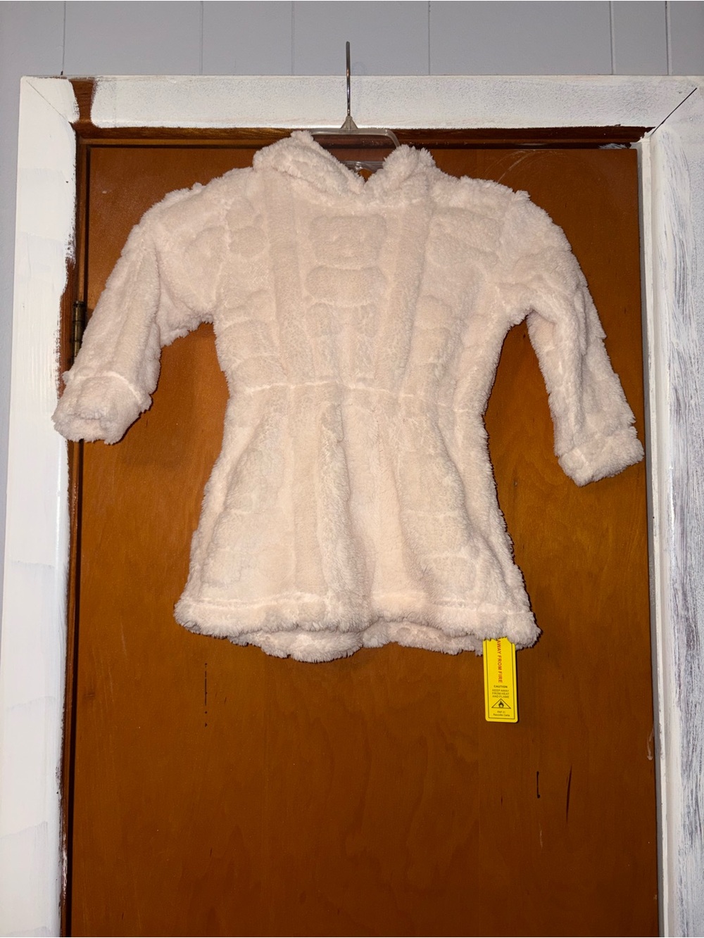 Kids Plush Hooded Sweatshirt - Cream